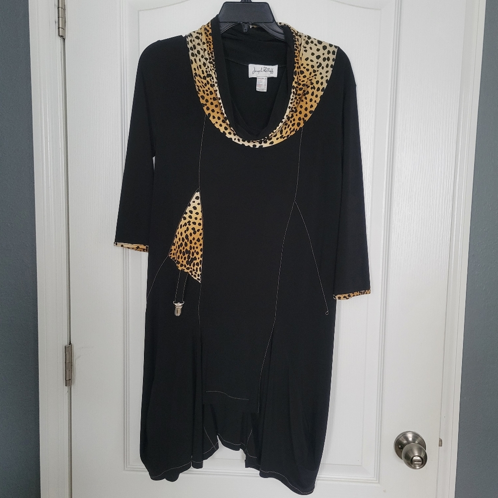 Joseph Ribkoff women's dress size 10 animal print cheetah leopard vintage